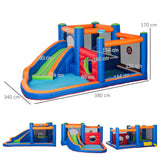 easycomfort easycomfort castello gonfiabile per bambini 3 8 anni con scivolo trampolino e piscina 380x340x170cm