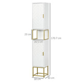 immagine-3-easycomfort-easycomfort-colonna-bagno-con-2-armadietti-e-ripiano-in-mdf-e-acciaio-30x30x170-7cm-bianco-e-oro