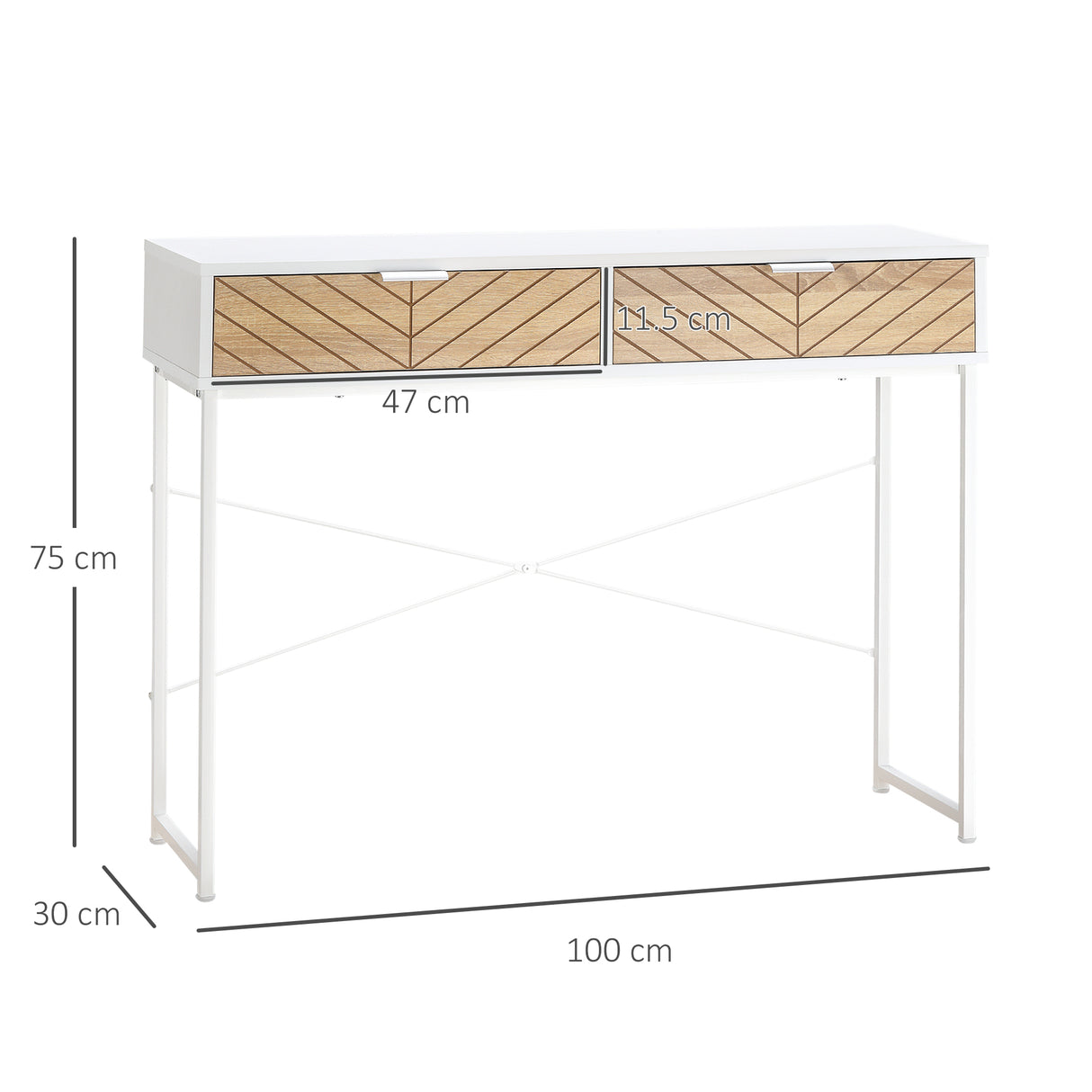 immagine-3-easycomfort-easycomfort-consolle-moderna-per-ingresso-e-soggiorno-con-2-cassetti-in-metallo-100x30x75cm-bianco