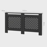 easycomfort easycomfort copritermosifoni in legno mdf traforato a croce con ripiano e fissaggio a muro 152x19x82 cm nero