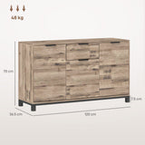 easycomfort easycomfort credenza buffet in stile industriale con cassetto e 3 armadietti in legno marrone 120x36 5x70 cm