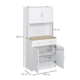 easycomfort easycomfort credenza cucina con armadietti a 2 ante e cassetto in legno 80x40x180cm bianco