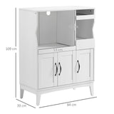 easycomfort easycomfort credenza cucina salvaspazio con 2 armadietti e 2 ripiani estraibili in legno 84x39x109 cm bianco