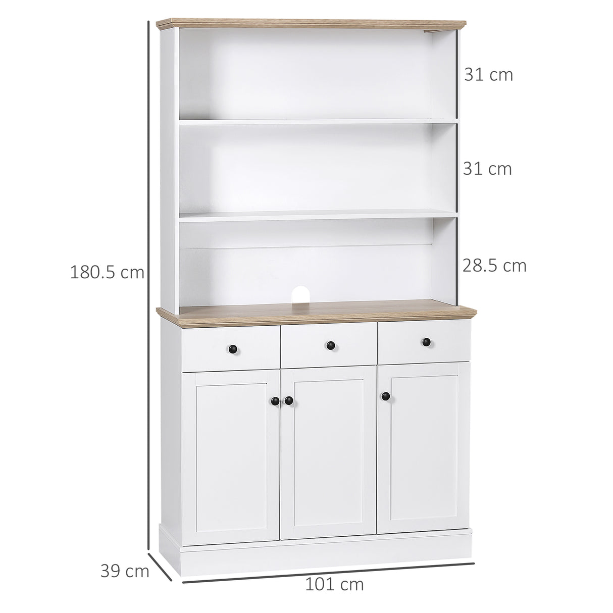 immagine-3-easycomfort-easycomfort-credenza-da-cucina-in-legno-bianco-con-3-ripiani-3-cassetti-e-2-armadietti-101x39x180-5-cm