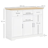 easycomfort easycomfort credenza moderna a 3 cassetti e 3 ante in mdf e truciolato con ripiano regolabile 101x39x82 cm bianco