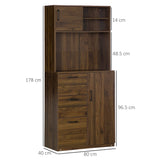 immagine-3-easycomfort-easycomfort-credenza-moderna-con-3-cassetti-e-armadietti-mobile-dispensa-per-cucina-e-soggiorno-in-legno-80x40x178cm-noce