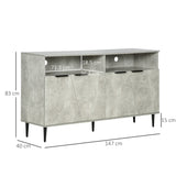 immagine-3-easycomfort-easycomfort-credenza-moderna-con-armadietti-a-2-ante-e-mensole-regolabili-147x40x83cm-effetto-marmo-grigio