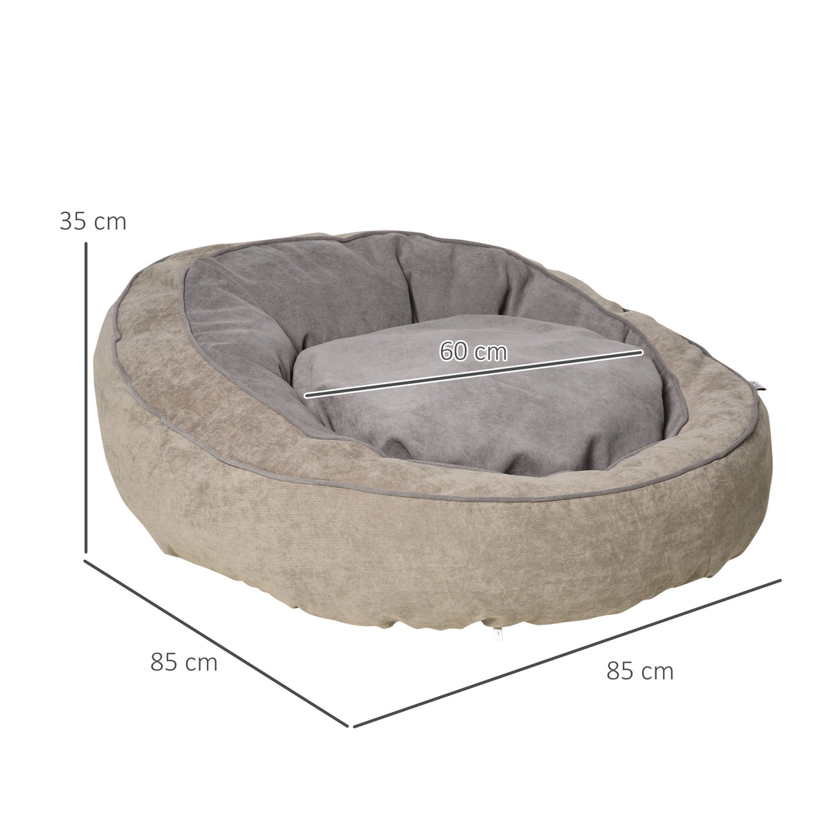 immagine-3-easycomfort-easycomfort-cuccia-per-cani-imbottita-con-cuscino-e-bordi-rialzati-rivestimento-in-tessuto-85x85x35cm-grigio