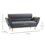easycomfort easycomfort divano 2 posti convertibile in divano letto singolo con braccioli regolabili 164x71x75cm