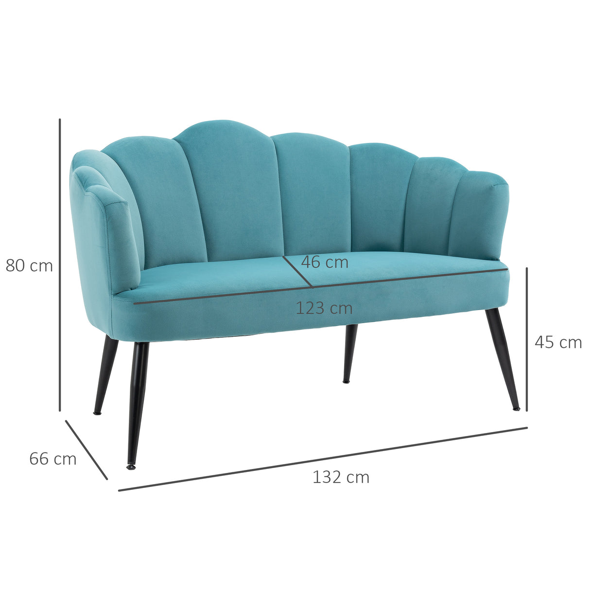 immagine-3-easycomfort-easycomfort-divano-2-posti-in-velluto-con-gambe-in-metallo-e-schienale-a-conchiglia-132x66x80cm-verde