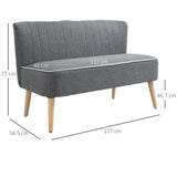 easycomfort easycomfort divano 2 posti moderno in tessuto senza braccioli divanetto da salotto con gambe in legno 117x56 5x77 cm grigio chiaro