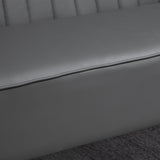 easycomfort easycomfort divano a 2 posti dal design moderno telaio in legno e rivestimento in pelle sintetica grigia 108 5 x 61 x 79cm ean 8055776910611