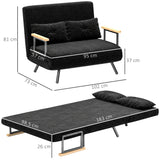 easycomfort easycomfort divano letto 3 in 1 in tessuto effetto velluto con schienale regolabile e 2 cuscini 102x73x81 cm nero