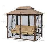 immagine-3-easycomfort-easycomfort-dondolo-3-posti-da-giardino-convertibile-in-lettino-con-gazebo-con-zanzariera-e-cuscini-257x175x240cm-cachi