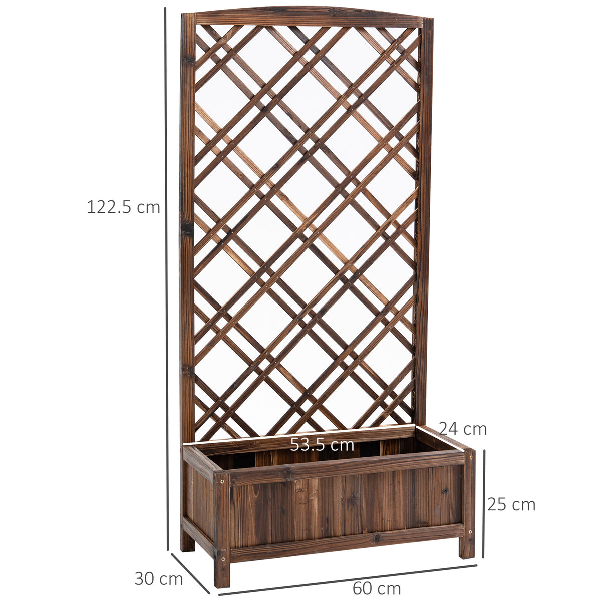 easycomfort easycomfort fioriera da esterno con grigliato in legno per piante rampicanti 60x30x122 5 cm marrone