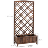 easycomfort easycomfort fioriera da esterno con grigliato in legno per piante rampicanti 60x30x122 5 cm marrone