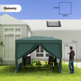 easycomfort easycomfort gazebo 3x3 m da giardino impermeabile in acciaio con copertura in tessuto oxford verde