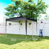 easycomfort easycomfort gazebo 3x3 m per 6 9 persone ad altezza regolabile con fori di drenaggio in metallo e tessuto oxford nero