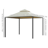 immagine-3-easycomfort-easycomfort-gazebo-da-giardino-3-x-3m-con-4-tende-laterali-e-doppio-tetto-beige