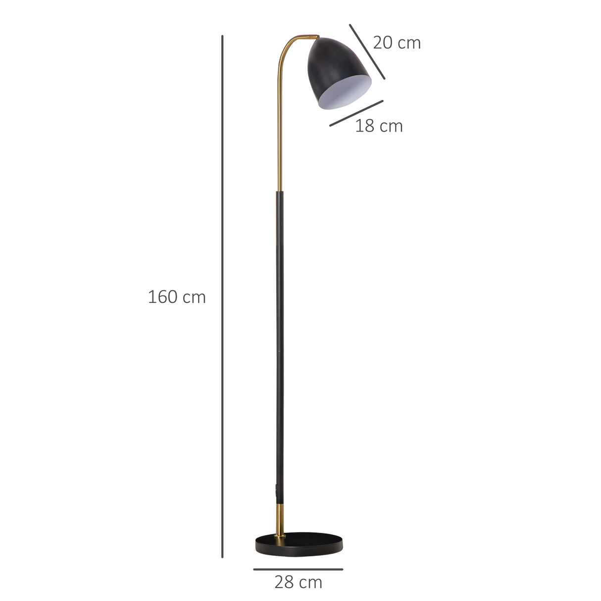 immagine-3-easycomfort-easycomfort-lampada-da-terra-ad-arco-con-paralume-regolabile-in-metallo-43x28x160cm-nero-e-oro