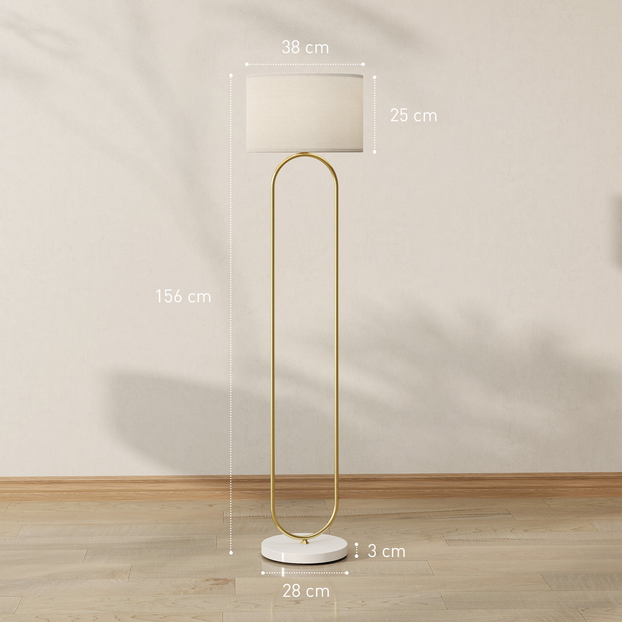 easycomfort easycomfort lampada da terra moderna con paralume in tessuto doppio tubo metallico e interruttore a pedale oro