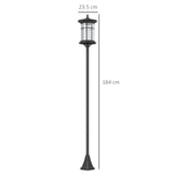 easycomfort easycomfort lampione solare da giardino alto 184cm con luce led bianco freddo e ip44 nero