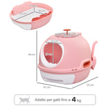 easycomfort easycomfort lettiera per gatti chiusa con vassoio estraibile 2 ingressi e paletta 47x55x44 cm rosa