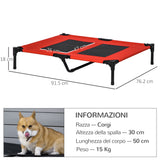 easycomfort easycomfort lettino per cani grandi rialzato con tessuto a rete peso massimo 30kg 91 5x76 2x18 cm rosso
