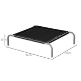 easycomfort easycomfort lettino per cani rialzato con seduta traspirante in metallo e tessuto 90x65x20 cm nero e argento