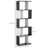 immagine-3-easycomfort-easycomfort-libreria-moderna-5-ripiani-pratici-finitura-eccellente-superficie-liscia-e-a-prova-di-umidita-in-legno-truciolato-nero-6024184-5cm-ean-8054111843331