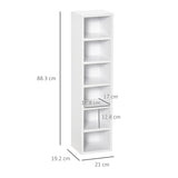 easycomfort easycomfort libreria scaffale porta cd set 2 pezzi a 12 ripiani in legno 21x19 2x88 3 cm bianco