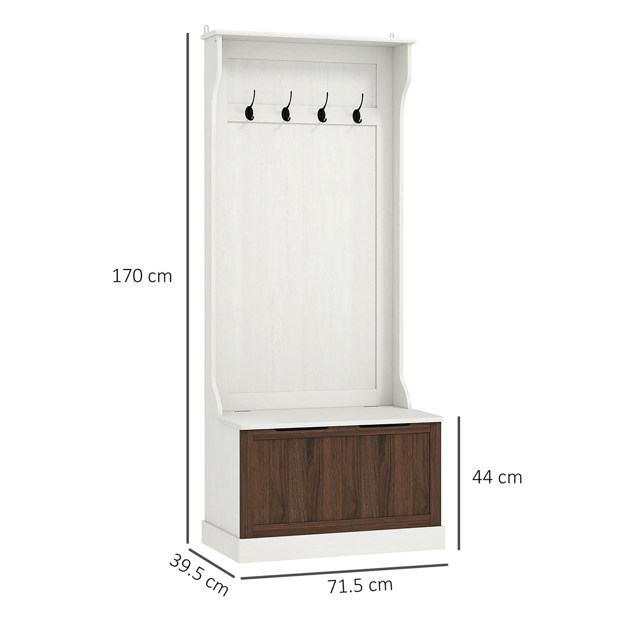 easycomfort easycomfort mobile appendiabiti 3 in 1 con 4 ganci e panca contenitore in legno 71 5x39 5x170 cm bianco