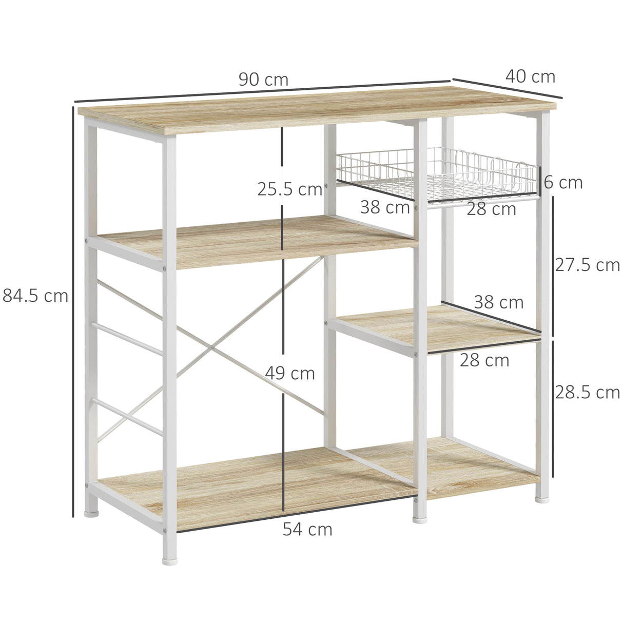 immagine-3-easycomfort-easycomfort-mobile-cucina-moderno-a-4-ripiani-con-cestino-e-ganci-in-legno-e-acciaio-90x40x84-5cm-quercia-e-bianco