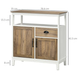 immagine-3-easycomfort-easycomfort-mobile-cucina-stile-rustico-con-armadietti-e-cassetto-76-6x-35x-81-5cm-bianco-e-marrone