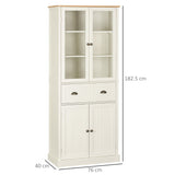 easycomfort easycomfort mobile dispensa a 5 livelli con cassetto centrale in mdf e truciolato 76x40x182 5 cm bianco crema