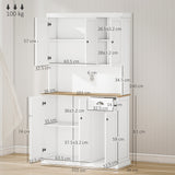 easycomfort easycomfort mobile dispensa cucina in legno con armadietti e cassetto stile country 101x39x180cm bianco