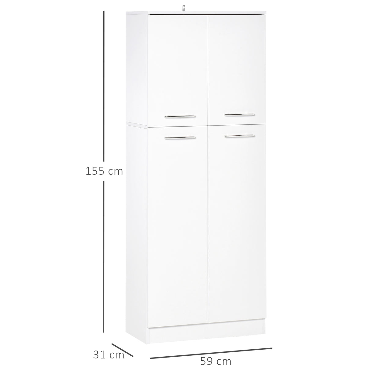 immagine-3-easycomfort-easycomfort-mobile-dispensa-multiuso-con-2-armadietti-e-mensole-regolabili-legno-truciolare-59x31x155cm-bianco