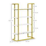 easycomfort easycomfort mobile libreria a 4 livelli rialzato e multiuso in mdf e acciaio 92x35x152cm