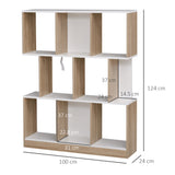 easycomfort easycomfort mobile libreria a 8 ripiani per soggiorno e camera da letto in legno 100x27x124 cm rovere e bianco ean 8054111845847