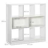 easycomfort easycomfort mobile libreria portaoggetti a 3 livelli e 8 ripiani totali in mdf 97 5x30x100 cm bianco