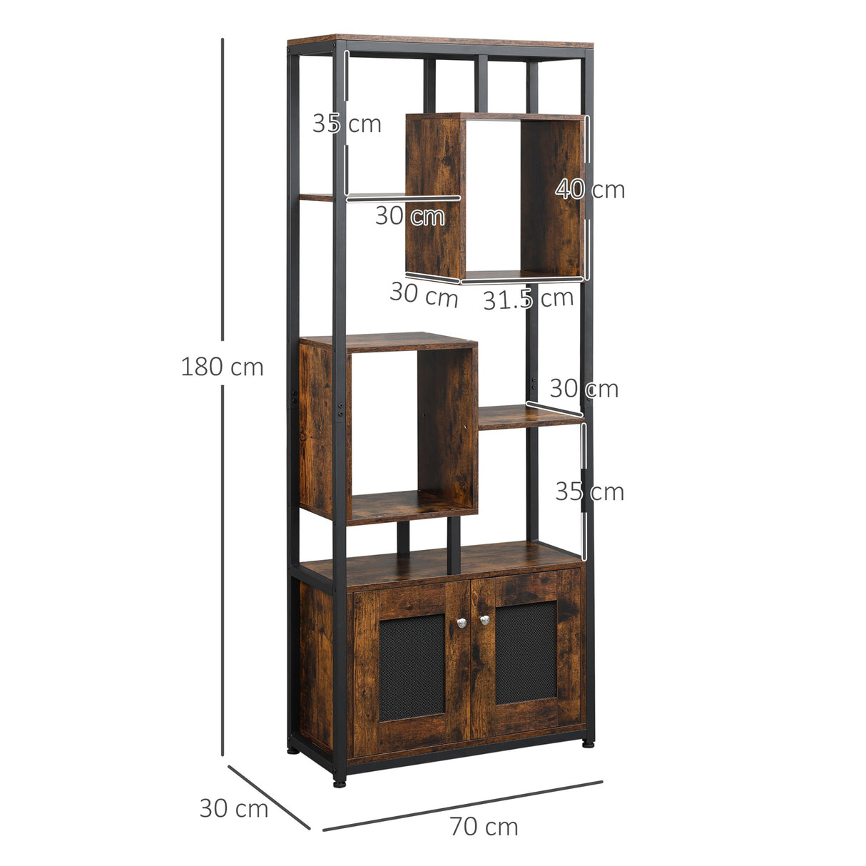 immagine-3-easycomfort-easycomfort-mobile-libreria-scaffale-in-stile-industriale-con-armadietto-a-2-ante-scaffale-salvaspazio-a-8-ripiani-per-casa-e-ufficio-70x30x180cm-marrone