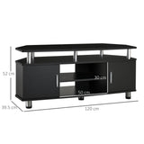 immagine-3-easycomfort-easycomfort-mobile-porta-tv-classico-da-soggiorno-con-2-ripiani-e-2-armadietti-in-mdf-e-acciaio-inox-nero-120x39-5x52cm-ean-8055776910765