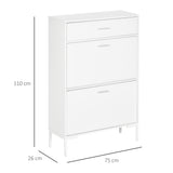 immagine-3-easycomfort-easycomfort-mobile-scarpiera-moderno-per-12-paia-di-scarpe-con-2-ante-a-ribalta-e-cassetto-76x26x110-cm-bianco