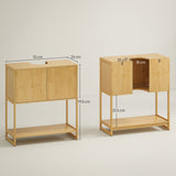 easycomfort easycomfort mobile sottolavabo bagno con 2 ante e ripiano aperto intaglio a u per tubi 70x33x79 5cm colore legno