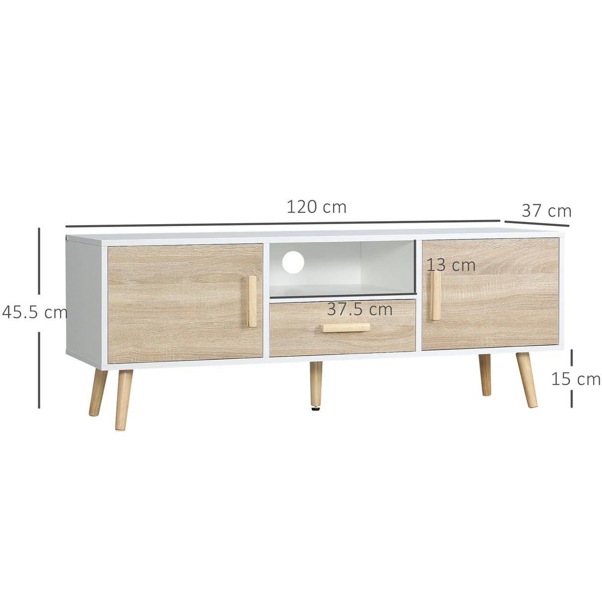 immagine-3-easycomfort-easycomfort-mobile-tv-basso-per-tv-max-46-con-ripiano-aperto-cassetto-e-2-armadietti-in-truciolato-e-pino-140x40x55-3-cm