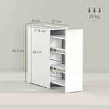 easycomfort easycomfort mobiletto bagno salvaspazio a 3 livelli con binari scorrevoli in legno 47x25x66 5 cm bianco