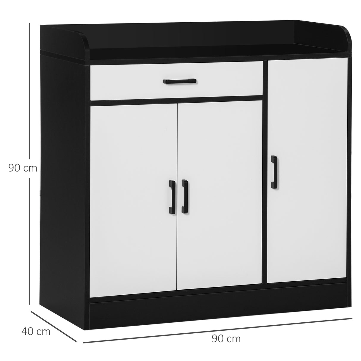 immagine-3-easycomfort-easycomfort-mobiletto-da-cucina-moderno-in-mdf-con-2-armadietti-1-cassetto-e-ripiani-regolabili-90x40x90-cm-bianco-e-nero