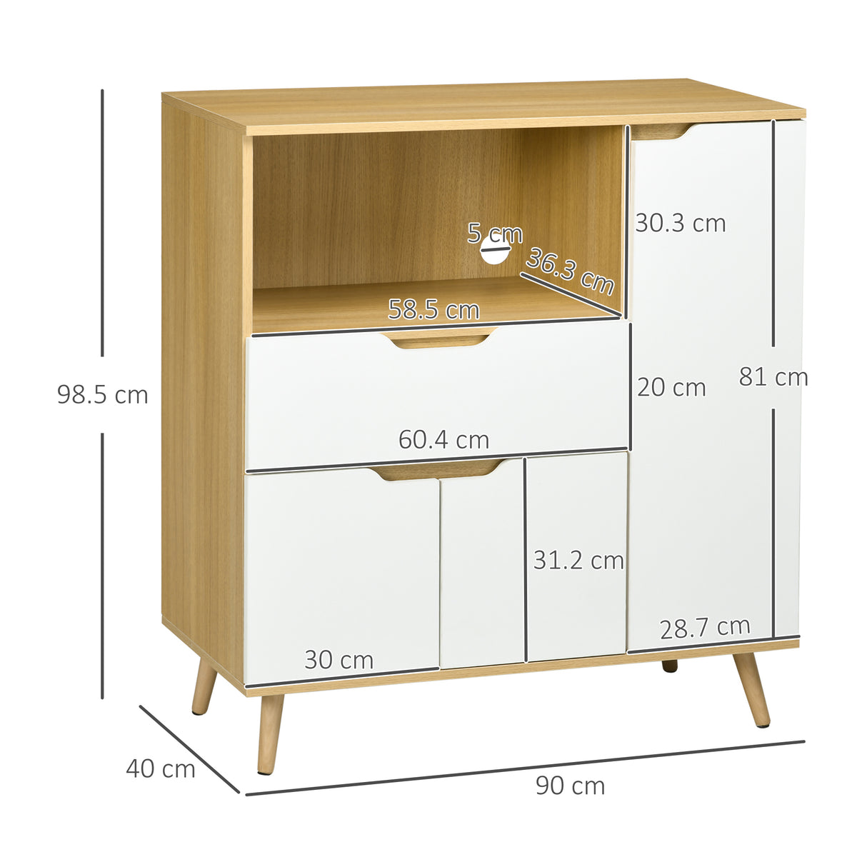 immagine-3-easycomfort-easycomfort-mobiletto-per-microonde-con-ripiano-aperto-armadietti-e-cassetto-90x40x98-5cm-bianco-e-legno