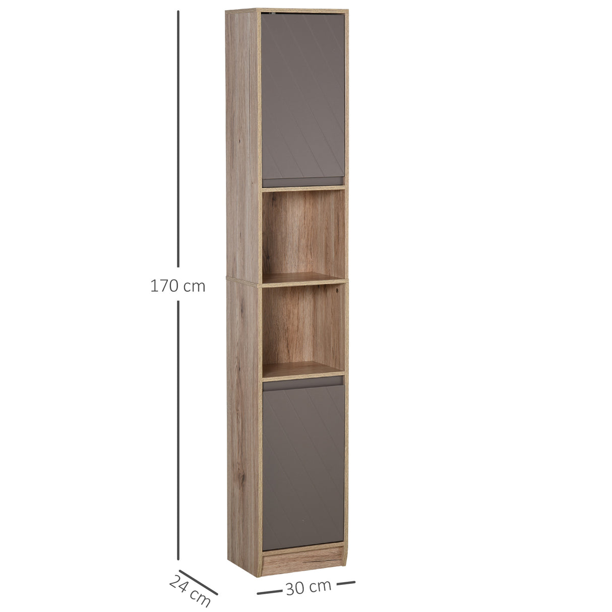 immagine-3-easycomfort-easycomfort-mobiletto-salvaspazio-per-bagno-in-legno-mobile-da-bagno-con-2-armadietti-e-6-ripiani-grigio-e-rovere-design-a-torre-30-x-24-x-170cm-ean-8054111847469