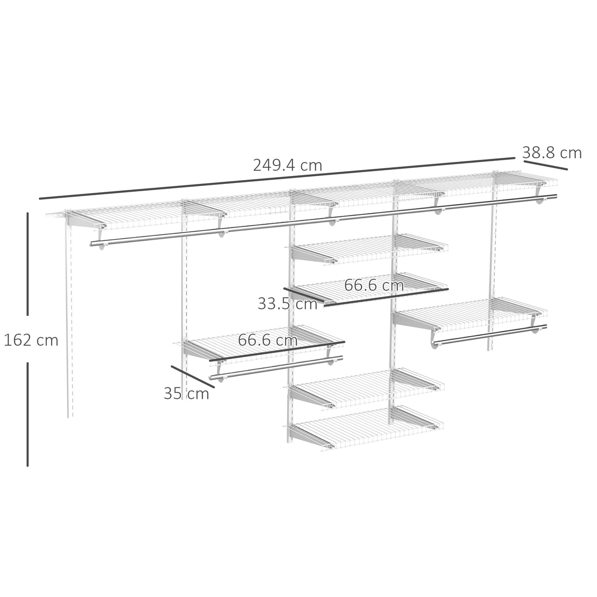 immagine-3-easycomfort-easycomfort-organizer-in-acciaio-montato-a-muro-con-9-ripiani-regolabili-e-5-aste-per-appendere-249-4x38-8x162-cm-bianco